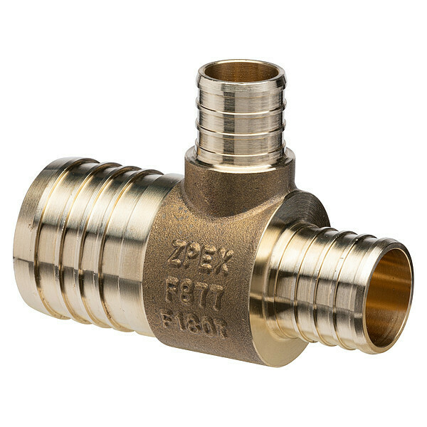 Zurn Tee, Brass, 3-3/16", PK5 QQT754GX