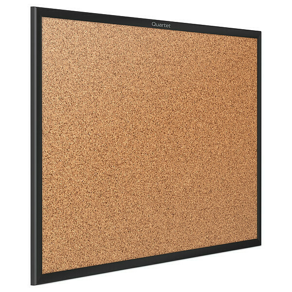 Quartet Classic Cork Bulletin Board 36"x24", Black 2303B