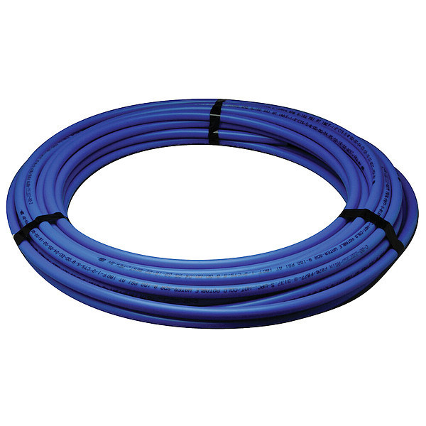 Zoro Select PEX Tubing, Blue, 3/4 in, 500 ft, 100 psi Q4PC500XBLUE