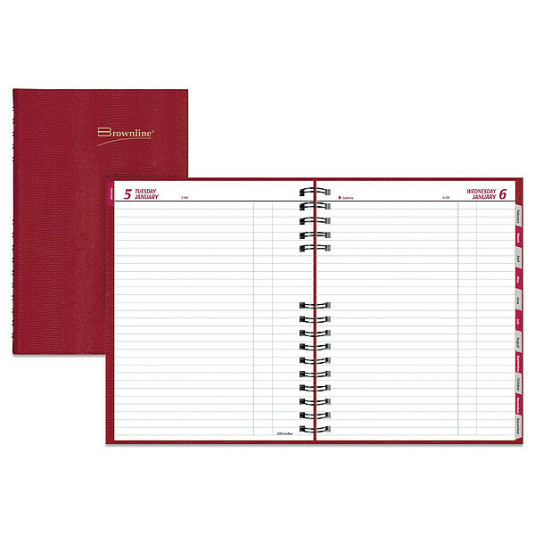 Brownline Daily Planner, 8" x 10", Red C550C-RED