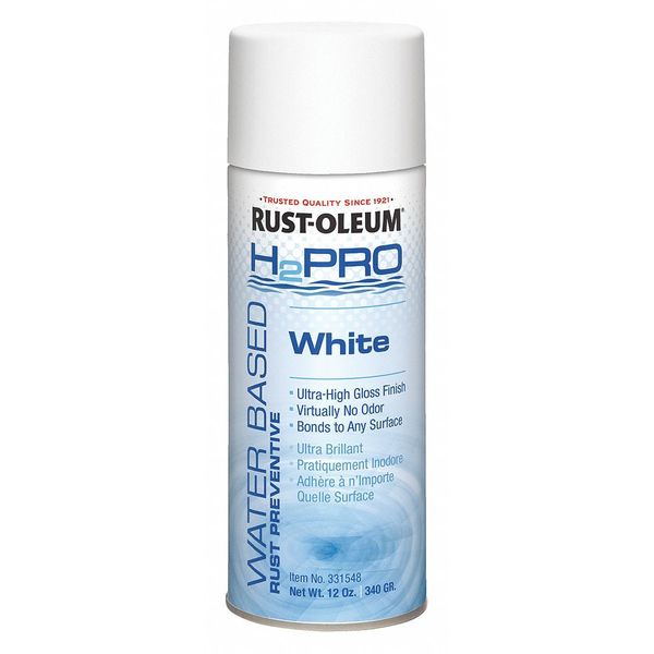 Rust-Oleum Rust Preventative Spray Paint, White, High Gloss, 12 oz. 331548