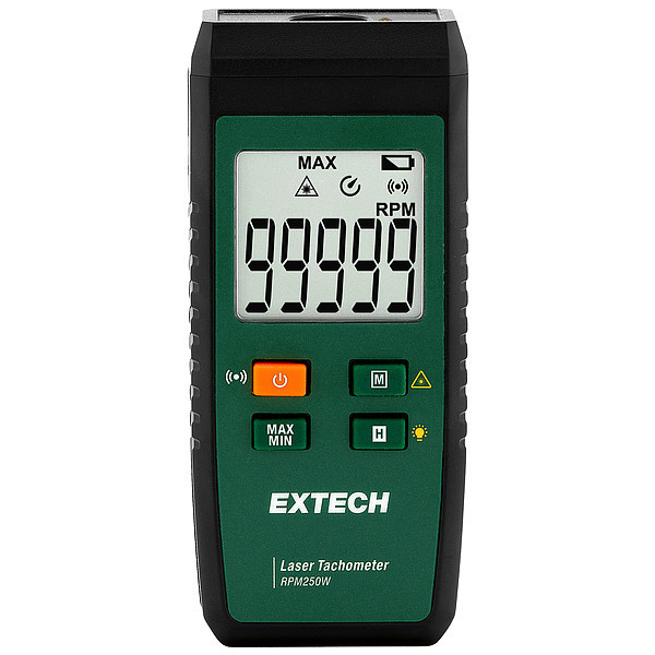 Extech Tachometer, +/-0.04% RPM Acc, LCD RPM250W