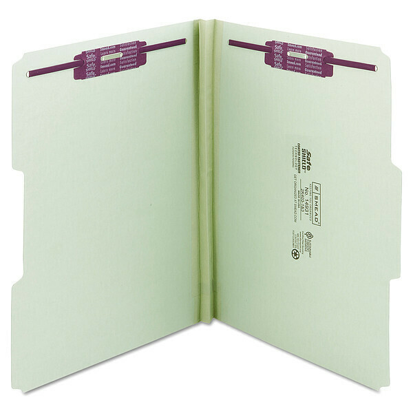 Zoro Select Pressboard Folder, 1" Exp, 1/3 Tab, Letter, Gray Green, PK25 14931