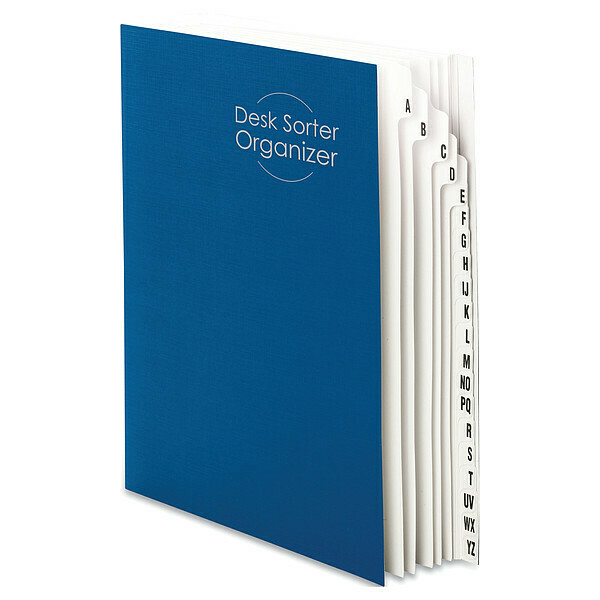 Zoro Select Navy Blue Desk Folder, A-Z 89282