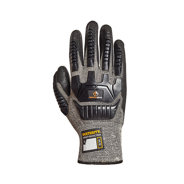 Dexterity Work Gloves, Nitrile, XS, Black/Gray, PR S15GPNVB-6