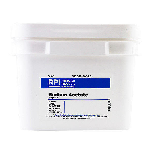 Rpi Sodium Acetate, Anhydrous, 5Kg S22040-5000.0