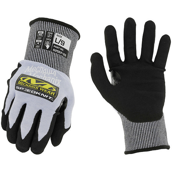 Mechanix Wear SpeedKnit(TM), Glove, HPPE, Size 9, 9, PR S25EP-33-009
