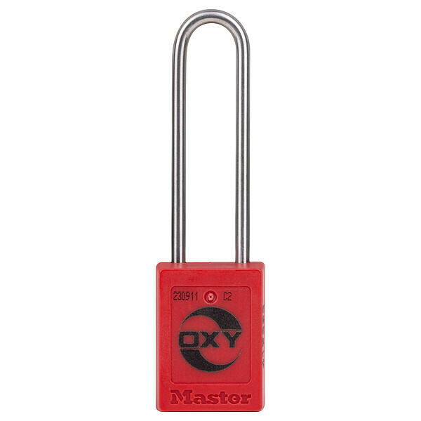 Zenex Lock, Red, KA, Ext Shackle, OXY Custom S33KALTREDLZ2OXY