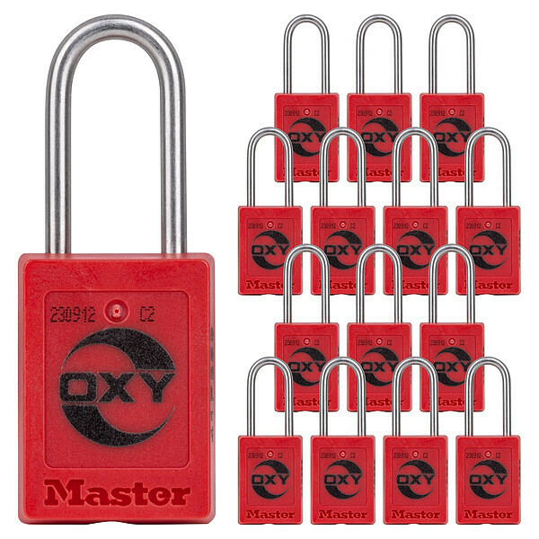 Zenex Lock, Red, KA, set of 15, OXY Custom S33KAS15REDLZ2OXY