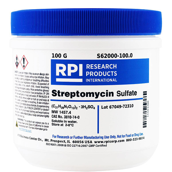 Rpi Streptomycin Sulfate, 100g S62000-100.0