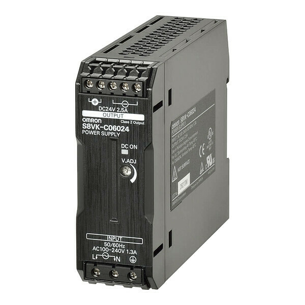 Omron Switching Power Supply, 100/240V AC, 24V DC, 60 W, 2.5A, Bracket S8VK-C06024