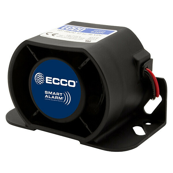 Ecco Back Up Alarm, Drawn 0.2A, 3-7/64" H, Black SA931N