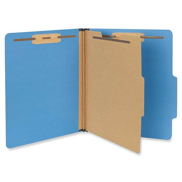 Zoro Select Pressboard Classification Folder 8-1/2 x 11", Blue, PK10 UNV10201