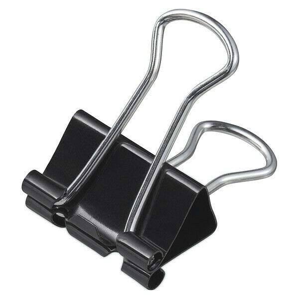 Universal One 1-1/4" Binder Clip, Black/Silver, PK36 UNV10210