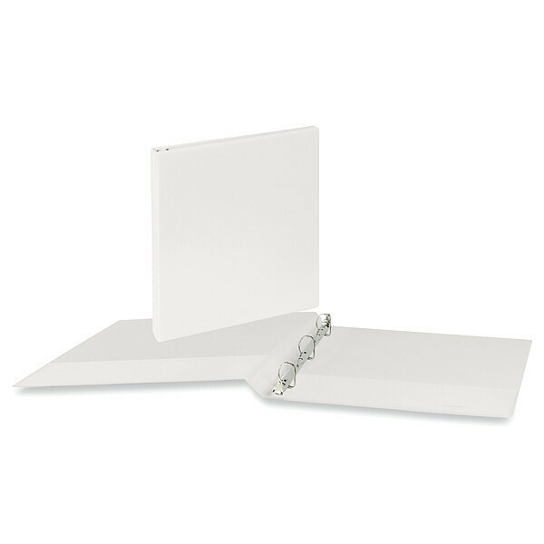 Zoro Select 1/2" Round Ring Binder, White UNV20702