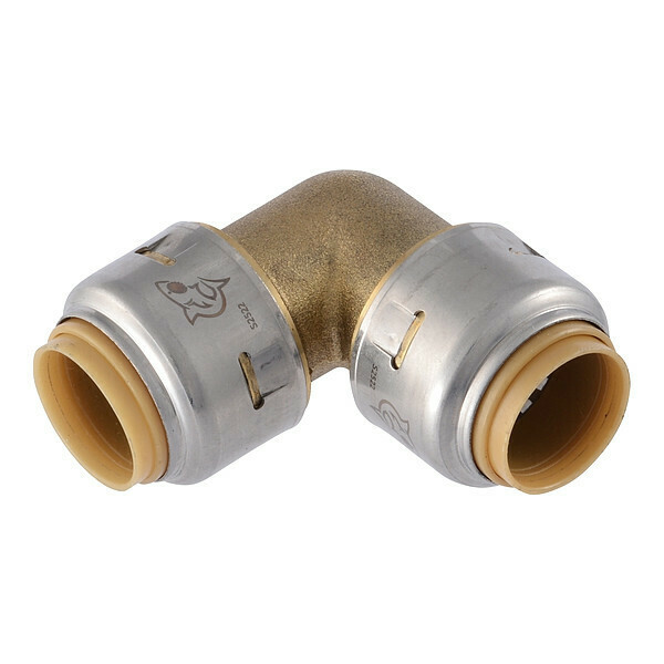 Sharkbite Max Push-Fit Elbow, Brass, Brass UR248