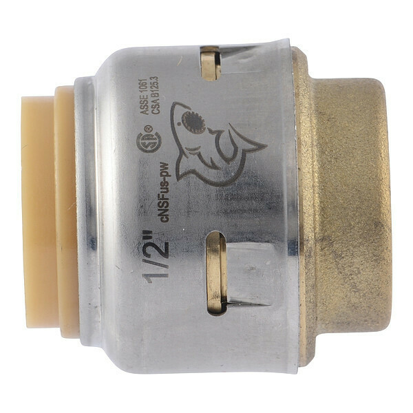 Sharkbite Max Push-Fit End Cap, Brass, Brass UR514