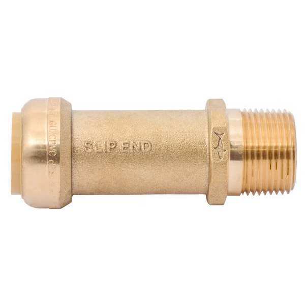 Sharkbite Push-to-Connect, Threaded Push to Connect Slip Adapter, Brass, Brass U3140LF