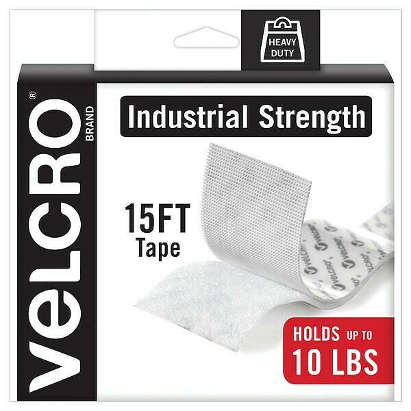 VELCRO BRAND 15 ft. x 2 in. Hook-and-Loop Reclosable Fastener, White Roll,  1 Per PK 90198