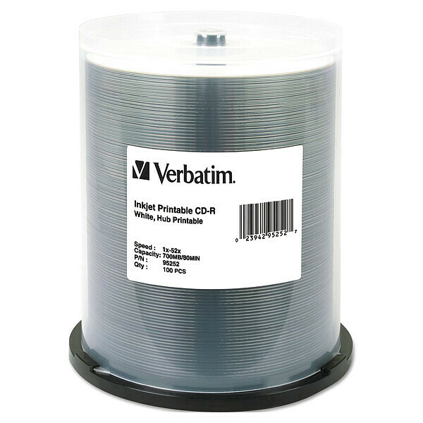 Verbatim CD-R Disc, 700 MB, 80 min, 52x, PK100 VER95252