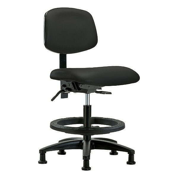 Blue Ridge Ergonomics Medium Bench Chair, 21" to 28-1/4" Height, No Arms, Black BR-VMBCH-RG-T0-A0-BF-RG-8540