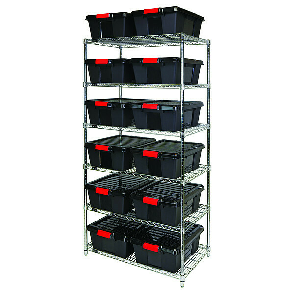 Quantum Storage Systems Shelving Unit, Wire WR6-191507BK