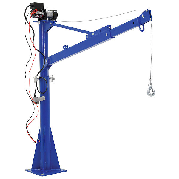 Vestil Davit Crane, 1,500 lb Capacity, 43.06 in to 66.75 in Reach, 47-1/8 in to 73-5/16 in Lift Range WTJ-E-15-3-DC