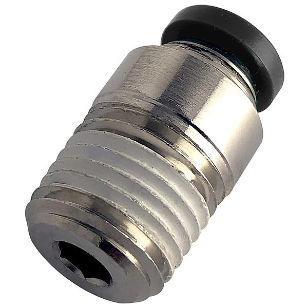 Parker Push-to-Connect, Threaded Push-to-Connect Fitting, Brass, Silver XW68PLPR-4-2