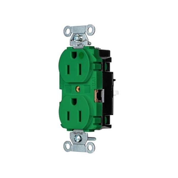 Hubbell Receptacle, 1/2 hp, 125V AC, NEMA 5-15R 8200STGN