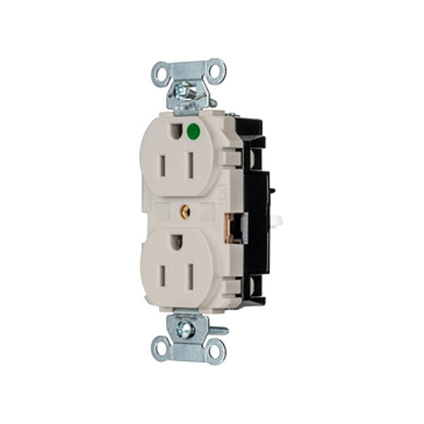 Hubbell Receptacle, 1/2 hp, 125V AC, NEMA 5-15R 8200STLA