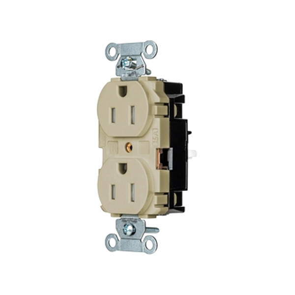 Hubbell Receptacle, 1/2 hp, 125V AC, NEMA 5-15R BR15STITR