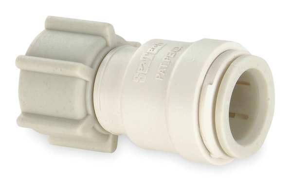 Watts Push-to-Connect, Threaded Female Adapter, 1/2 in Tube Size, Polysulfone, White 3510-1008