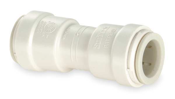 Watts Push-to-Connect Reducing Union Adapter, 1/2 in x 3/8 in Tube Size, Polysulfone, White 3515R-1008