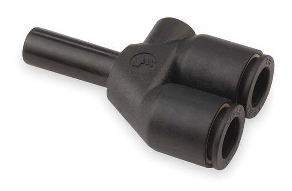 Legris Wye Plug-In, 5/32 in or 4mm Tube Size, Nylon, Black, 10 PK 3142 04 00