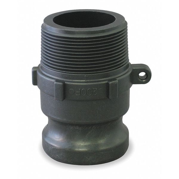 Banjo Cam and Groove Adapter, 1 1/2 in Coupling Size, 1 1/2 in House Fitting Size, 3 9/32 in Length 150F