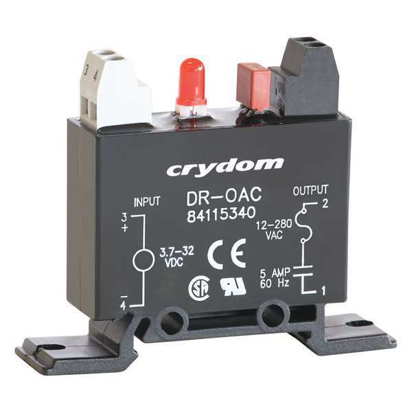 Crydom Input/Output Relay, 5A, DIN Rail, Black DR-OAC