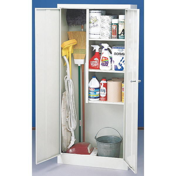  Sandusky Lee VFC1301566-02 Charcoal Steel Janitorial/Supply  Cabinet, 3 Shelves, Cam Locking System, Powder Coat Finish, 66 Height x  30 Width x 15 Depth : Sandusky Lee: Home & Kitchen