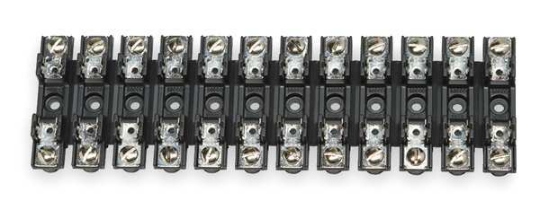 Eaton Bussmann Open Fuse Block, 12 Poles, 30A Amp Range, 300V AC/DC Volt Rating S-8301-12-R