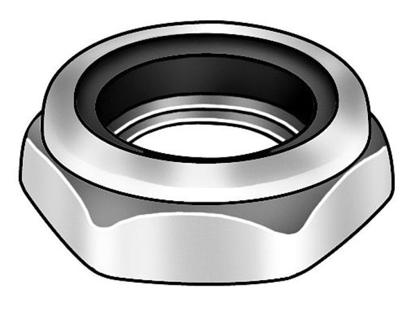 Zoro Select Nylon Insert Lock Nut, 1/2"-20, Steel, Grade 2, Zinc Plated, 3/16 in Ht, 2500 PK 4RXU7