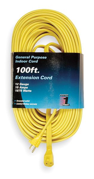 Power First 100 ft. 12/3 Extension Cord SPT-3 1FD63
