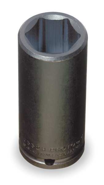 Proto 1/2 in Drive Impact Socket 1 3/16 in Size, Deep Socket, black oxide J7338H