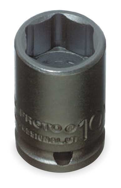 Proto 1/4 in Drive Impact Socket 12 mm Size, Standard Socket, black oxide J6912M