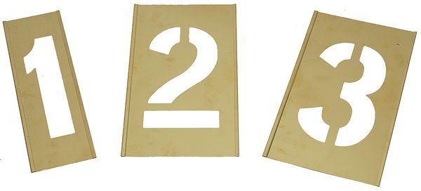 Zoro Select Number Stencils, Numbers, Brass 2CEC3