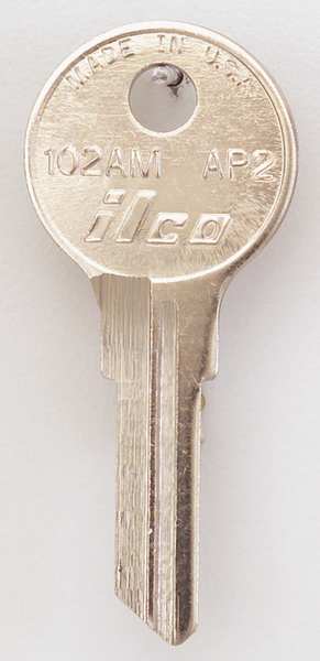 Kaba Ilco Key Blank, Brass, Type AP2, 6 Pin, PK10 102AM-AP2