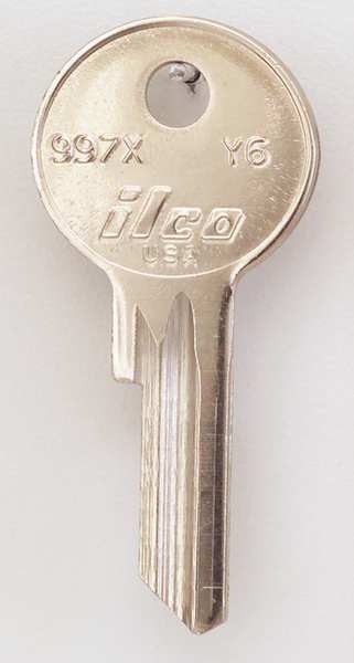 Kaba Ilco Key Blank, Brass, Type Y6, 4 Pin, PK10 997X-Y6