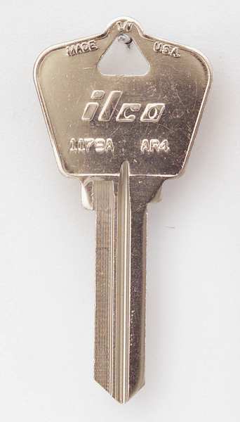 Kaba Ilco Key Blank, Brass, Type AR4, 6 Pin, PK10 1179A-AR4