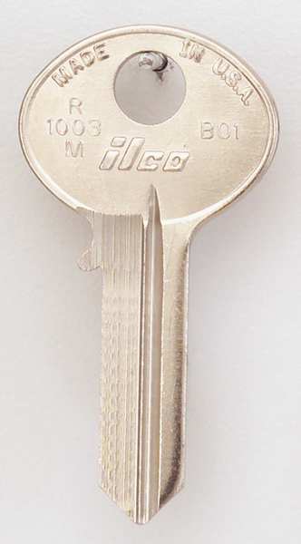 Kaba Ilco Key Blank, Brass, Type BO1, 5 Pin, PK10 R1003M-BO1