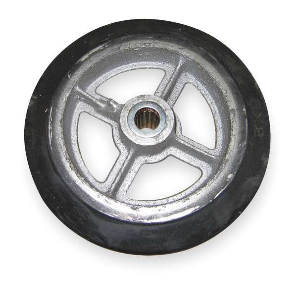 Wesco Wheel, 8x2 In, Mold On Rubber, Wheel Dia.: 8" 150120