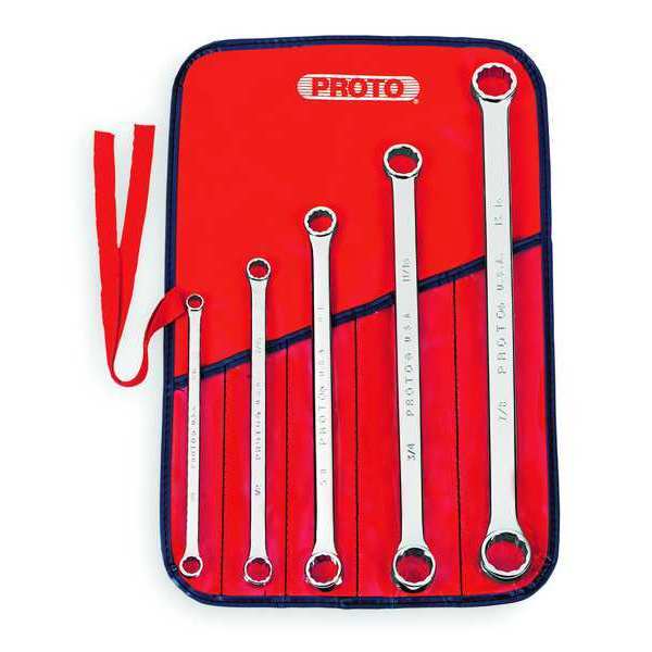 Proto Box End Wrench Set, 5/16" to 7/8", 5 pcs. J1100G