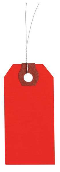 Zoro Select 2-5/8" x 5-1/4" Red Paper Wire Tag, Pk1000 1GYR7